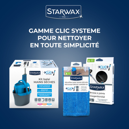Microfibre balai Mains sèches Clic système