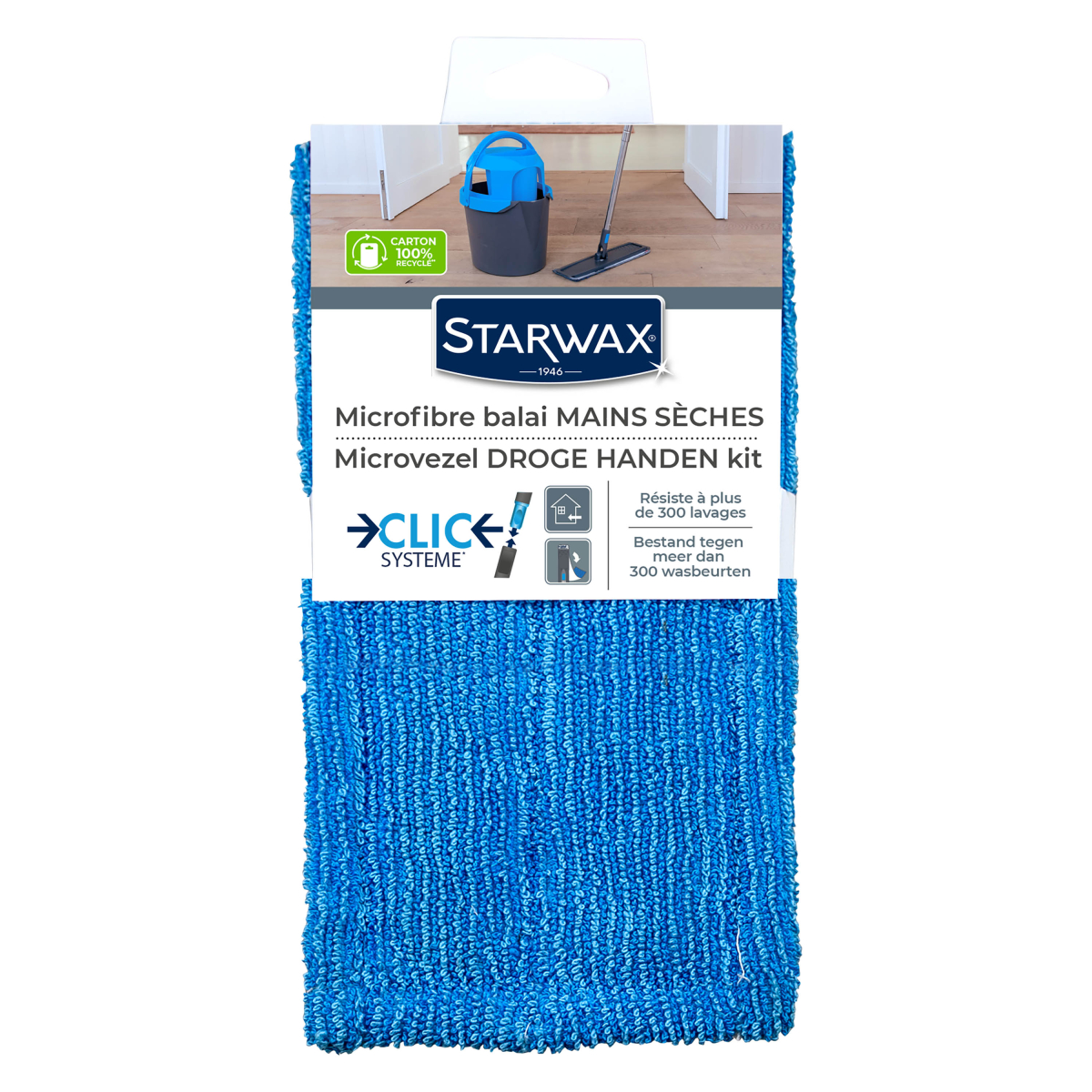 Microfibre balai Mains sèches Clic système