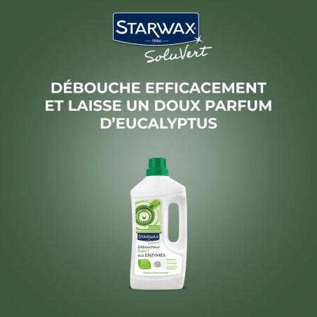 Déboucheur 3 en 1 aux enzymes pour canalisations Ecocert