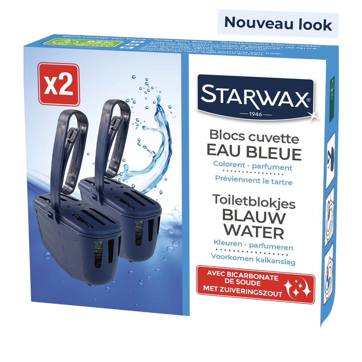 Blocs eau bleue pour WC