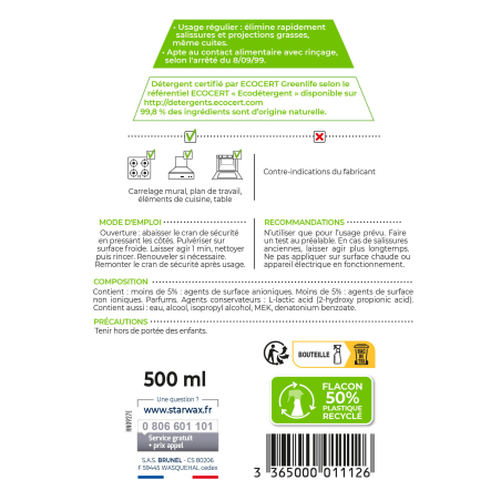 Dégraissant express pour cuisines Ecocert