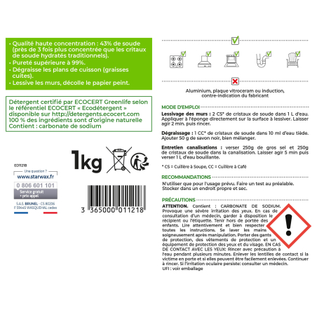 Cristaux de soude Ecocert
