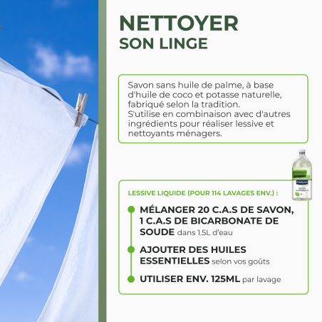 Savon de Marseille liquide sans huile de palme Ecocert