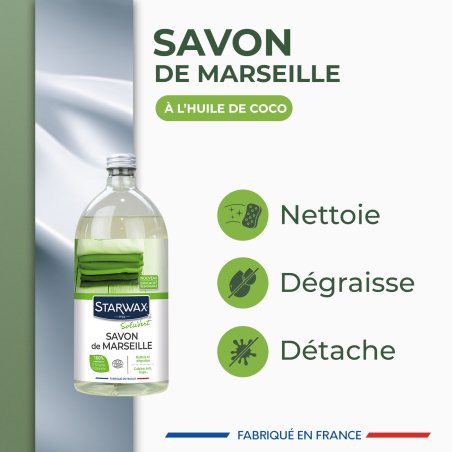 Savon de Marseille liquide sans huile de palme Ecocert