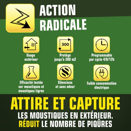 Piège électrique à moustiques et moustiques tigres  + 1 seringue attractif