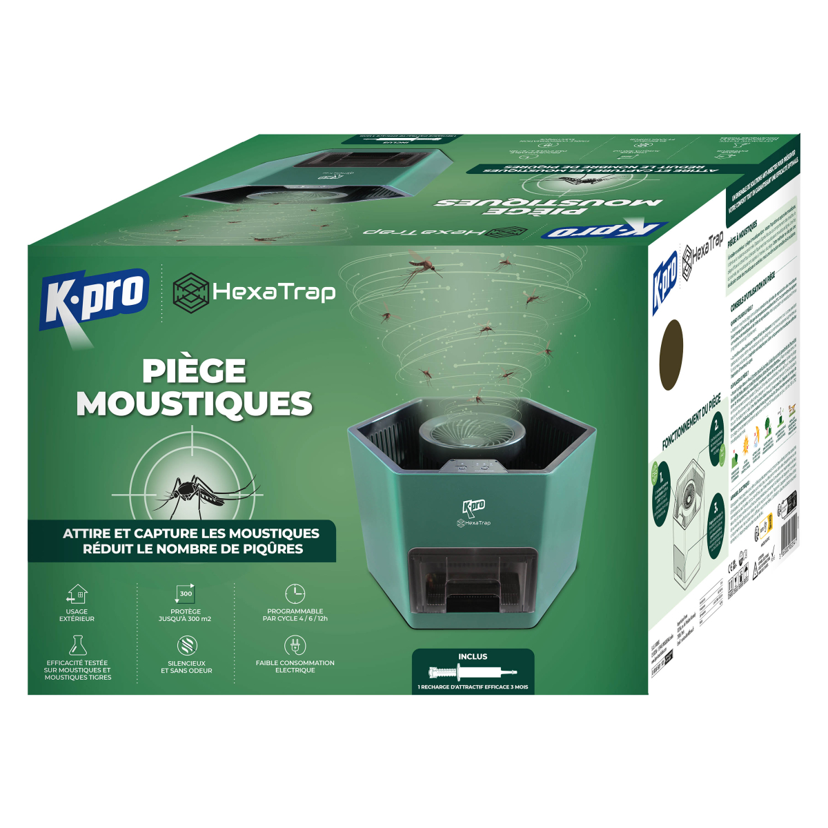 Piège électrique à moustiques et moustiques tigres + 1 seringue attractif