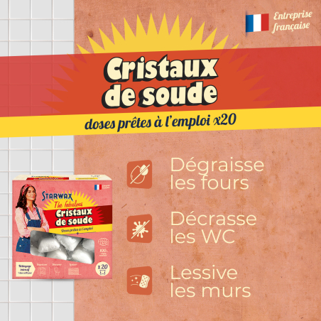 Cristaux de soude en doses prête à l'emploi