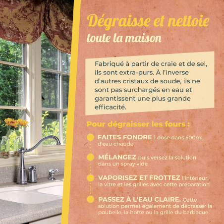Cristaux de soude en doses prête à l'emploi