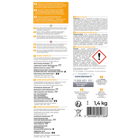 Cristaux de soude multi-usages 1,4KG