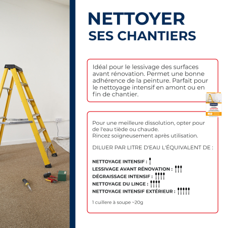 Lessive chantier pour le lessivage intensif 1,4KG