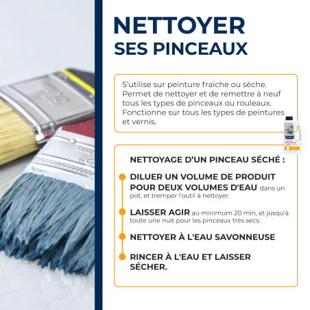 Nettoyant rénovateur pinceaux, rouleaux et outils 1L