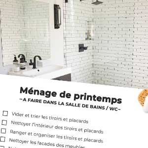 Liste des choses à faire dans la salle de bains pour le ménage de printemps