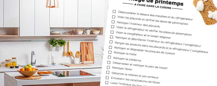 Liste des choses à faire dans la cuisine pour le ménage de printemps